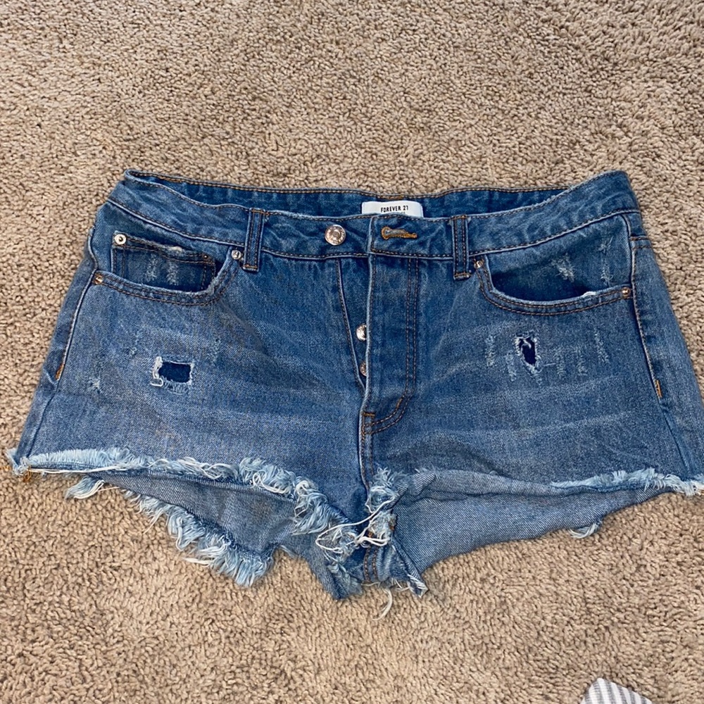 Cut off denim shorts
